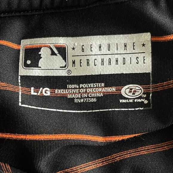 Genuine Merchandise Mens SF Giants Polo Shirt Striped Large Baseball MLB - Picture 5 of 11